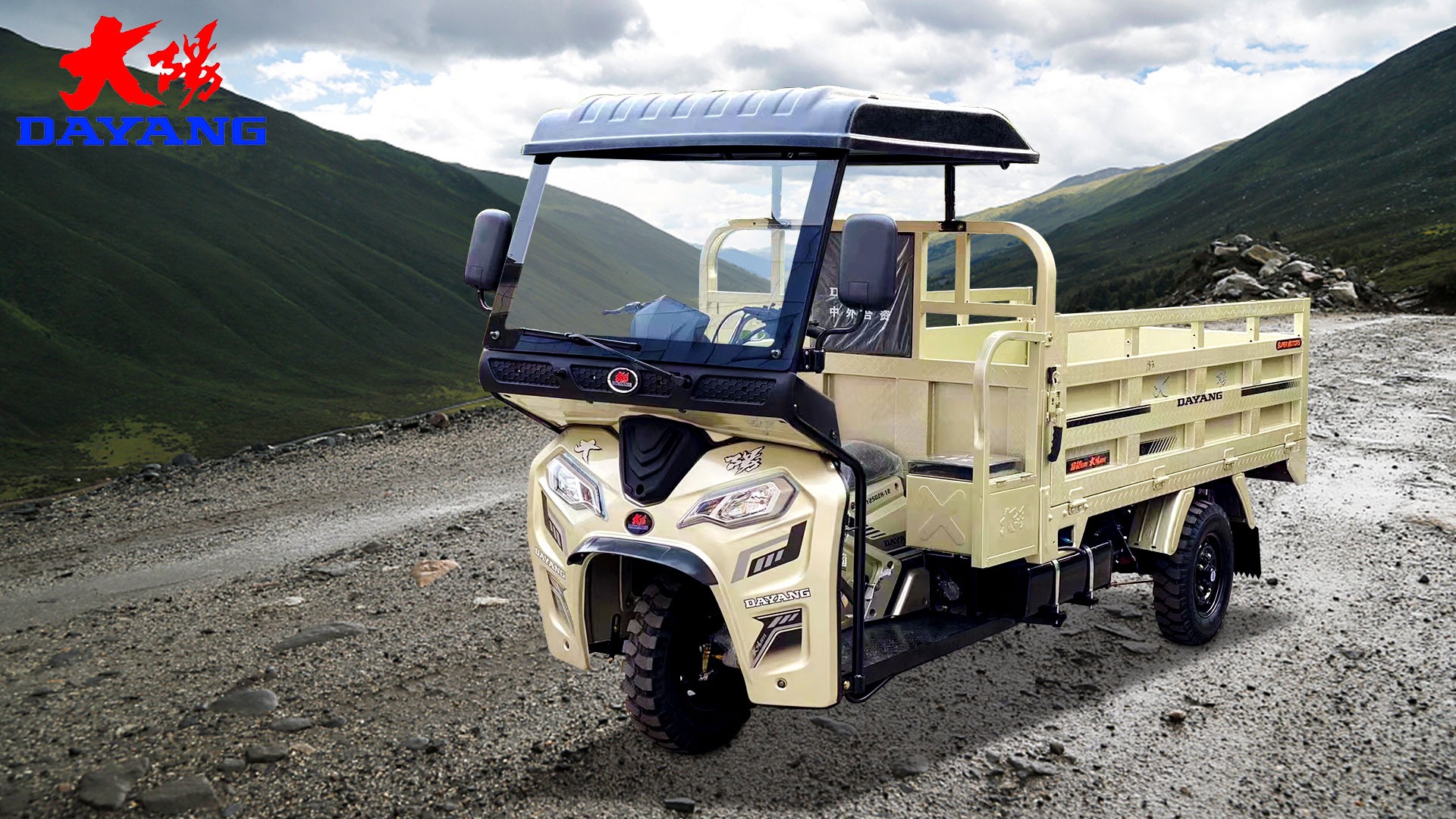 200cc Dayang Gasoline Cargo Tricycle with Three Wheels and Front Drum Rear Drum Brakes