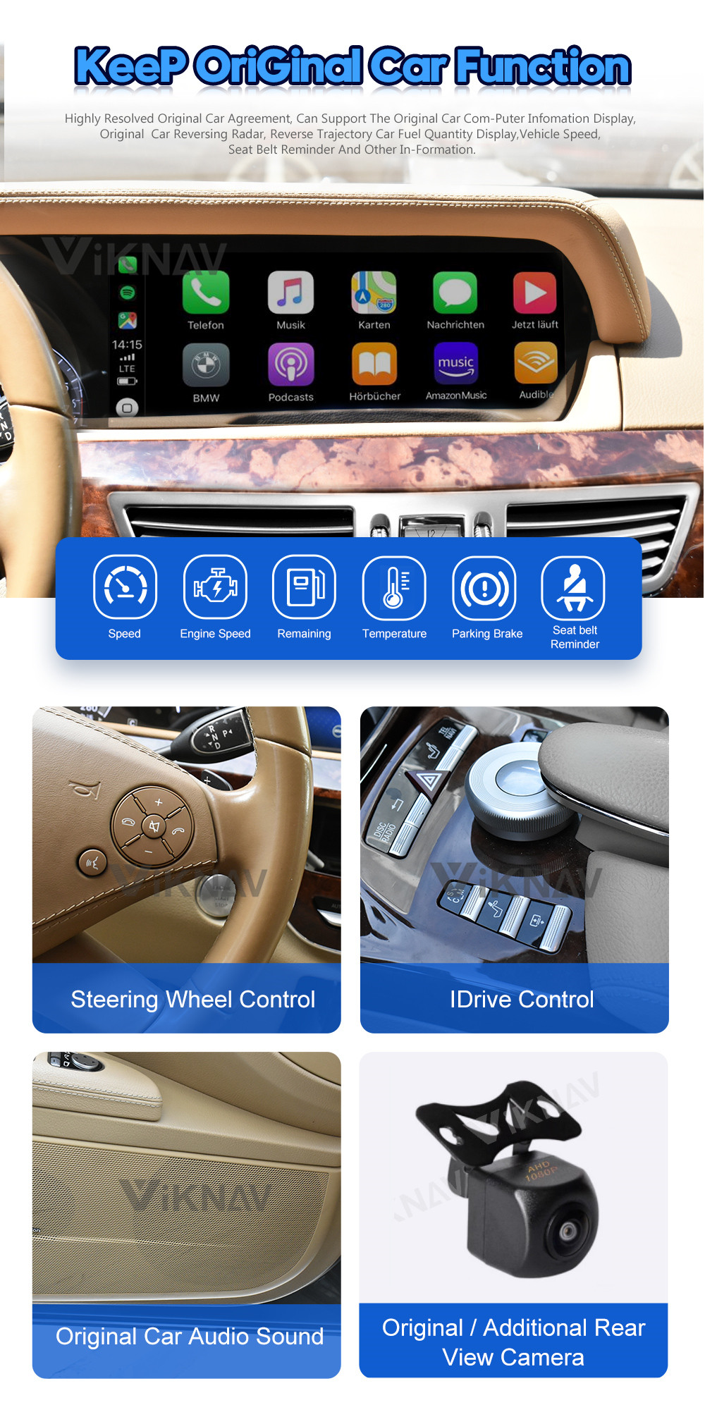 12.3 Inch android head unit Mercedes BENZ S Class W221 W216 car stereo with apple carplay