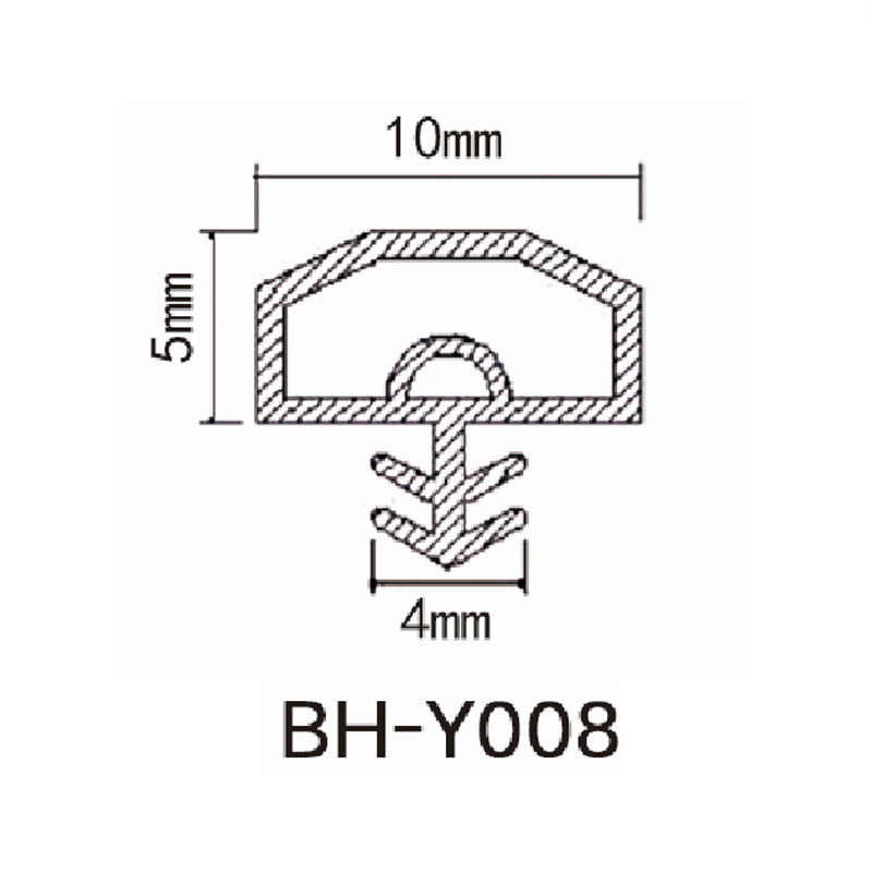 Middle Groove Type TPE Rubber Seal Strip Weatherstipping Double Hole Shape 10*5mm