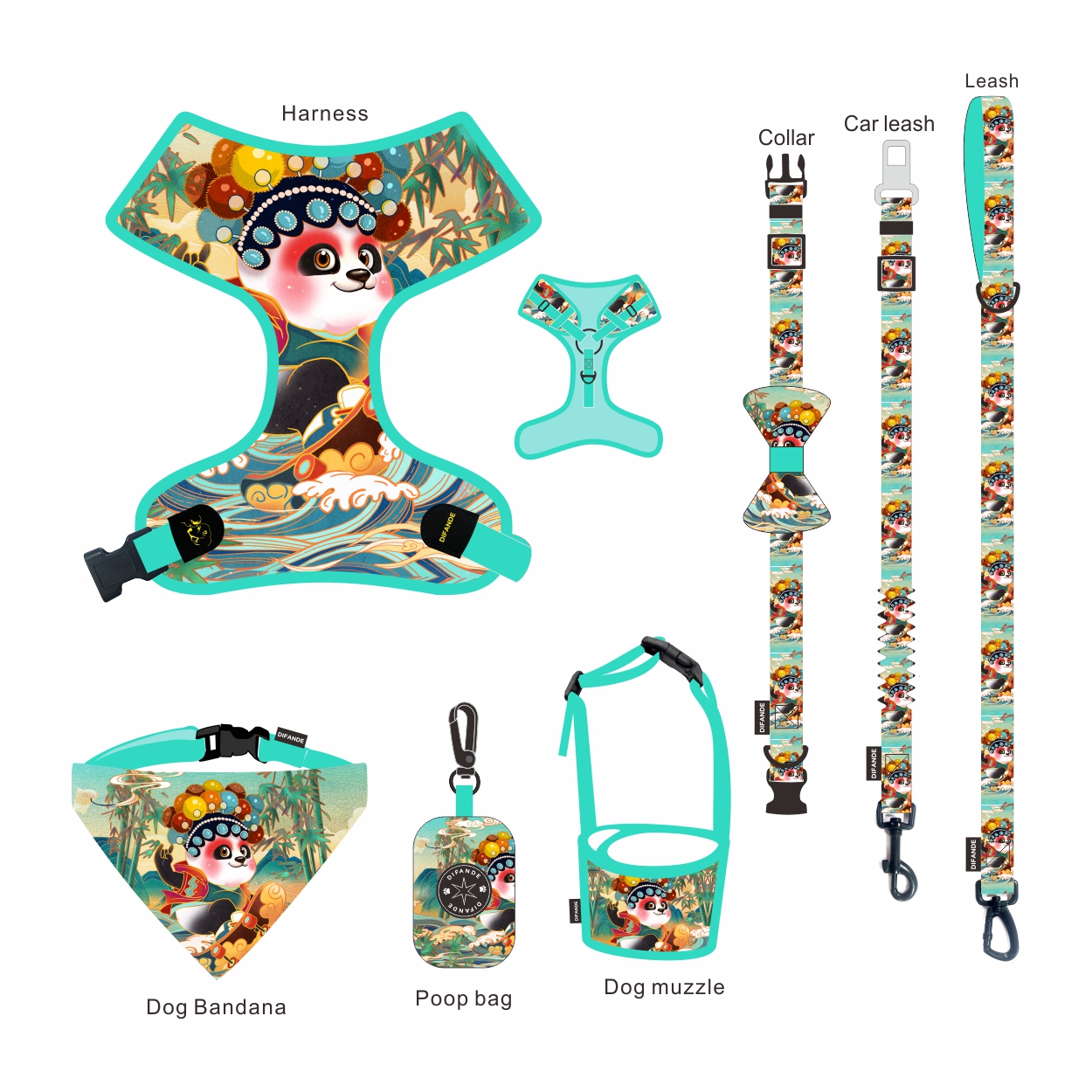 ODM Dog Harness Set Print Reflective Personalized Pet Accessories