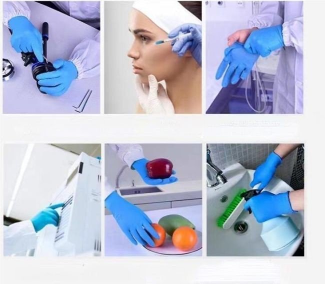 CE Black Protective Disposable Gloves Nitrile Gloves Blue Disposable 3.5gr To 6.5gr