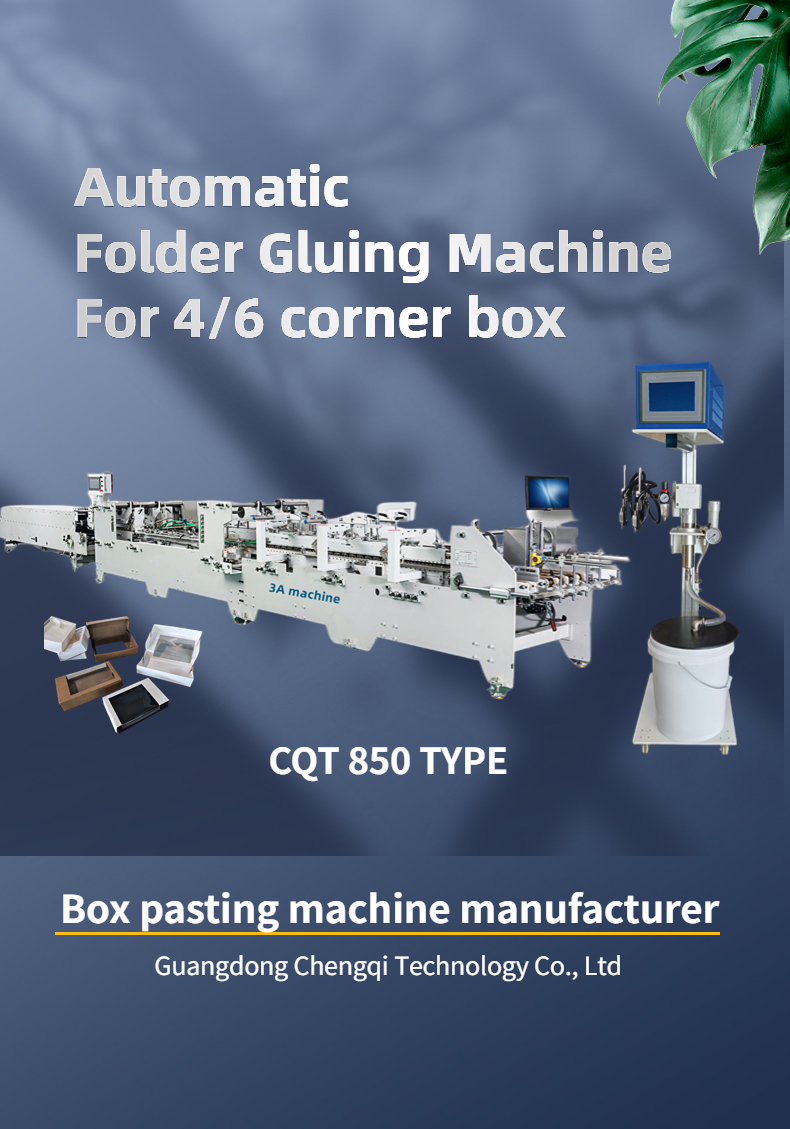 Versatile CQT-850 Automatic 4 6 Corner Folder Gluer for Paper Lunch Box Manufacturing