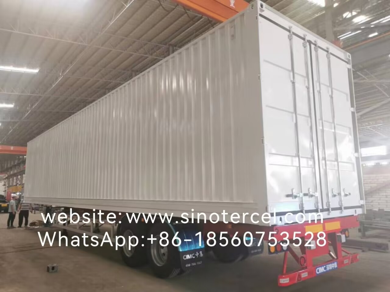 Box Semi Trailer Personalized Enclosed Semi Trailer White With Side Door