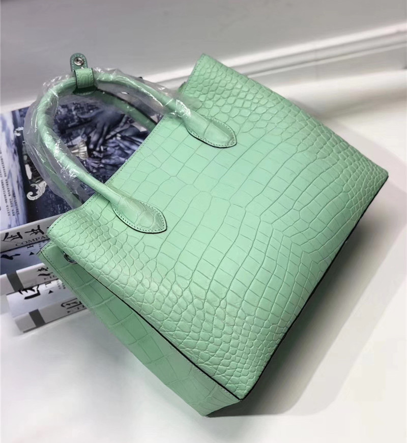 Authentic Real Crocodile Belly Skin Lady Large Purse Genuine Alligator Leather Female Handbag Women Single Shoulder Bag