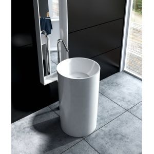 Solid Surface Freestanding Stone Basin High Toughness Small Freestanding Sink