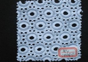  Pure White Cotton Eyelet Crochet Lace Trim Elastic , Embroidery Lace Trim Manufactures