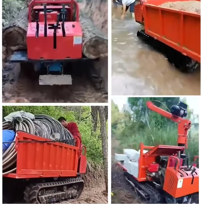 Hydraulic High Performance 1 Ton Tracked Dumper With ISO9001 Certification
