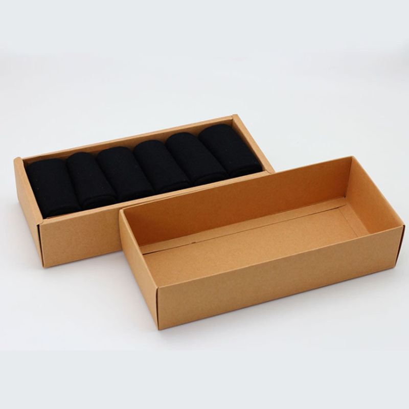 Customized Printing Folding Recycled Kraft Box Rectangle For Jewelry Socks Packaging