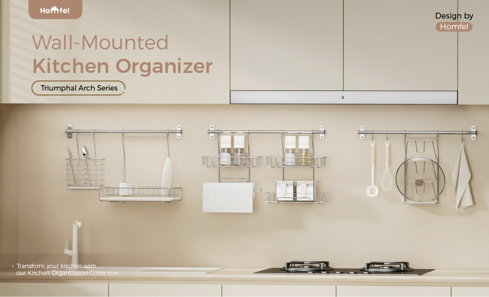 Kitchen Pot Lid Holder Wall-mounted Type Installation Sustainable Multifunctional Kitchen Organizer Set