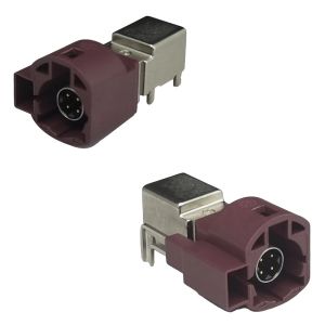 FAKRA HSD Connector Right Angle Vihicle LVDS Connectors For PCB Mounting Types