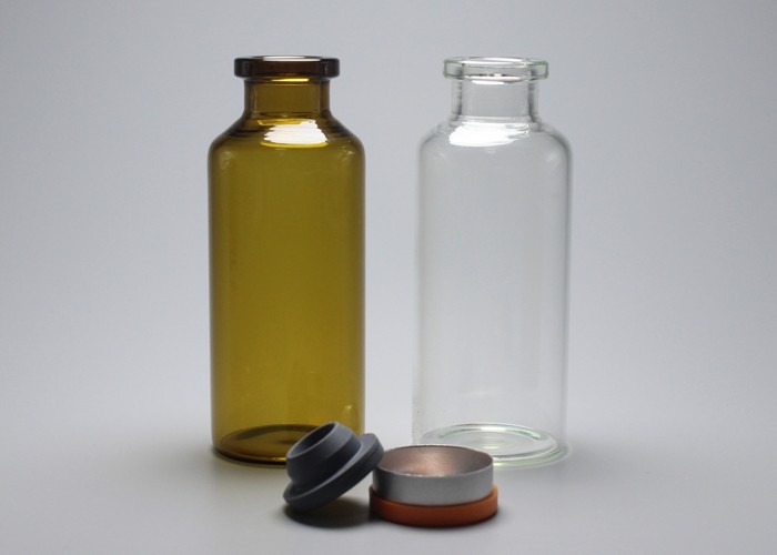 30ml Brown Tubular Glass Vial Bottle With Lid For Injection