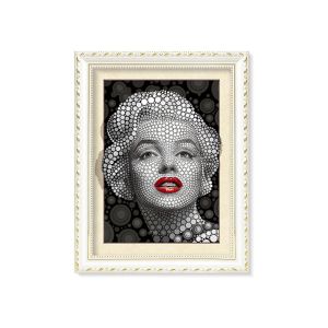 Marilyn Monroe Portrait And Flowers & Birds 3D Lenticular Image 30 x 40cm Frame
