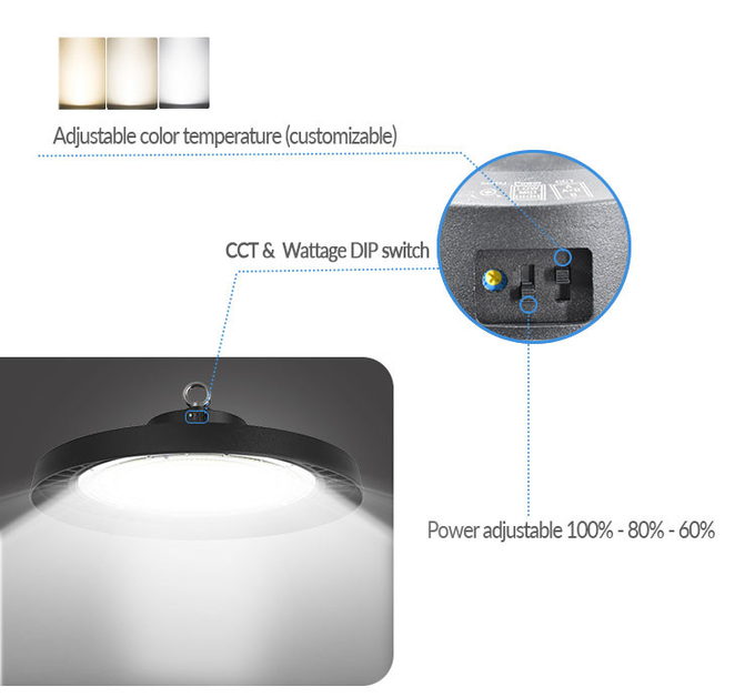 150W 19500lm Commercial Industrial LED High Bay Lights For Garment Factory Ceiling