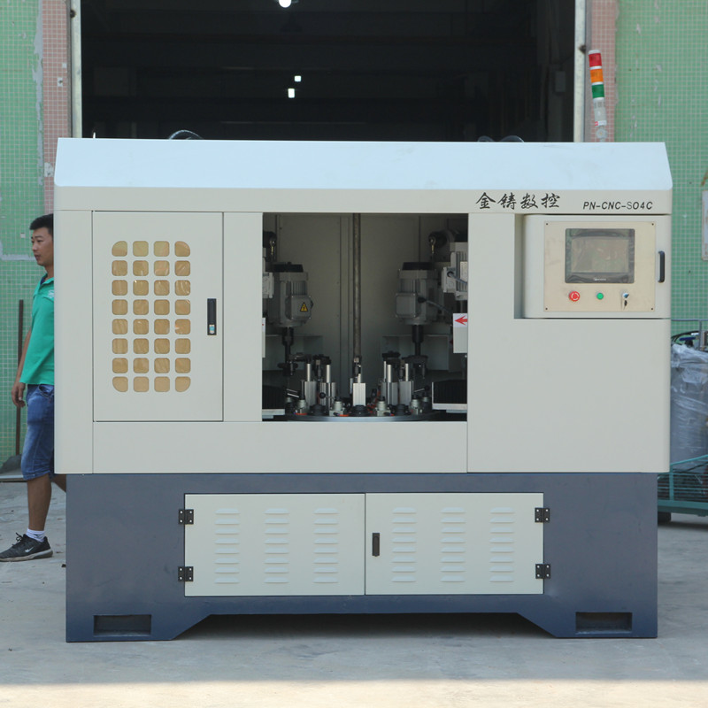 4 Grinding Heads Rotary Table Polishing Machine Metal Brass Cylindrical Mirror