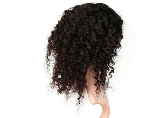 Hot Beauty Women's Full Lace Human Hair Wigs Kinky Style With Natural Hairline