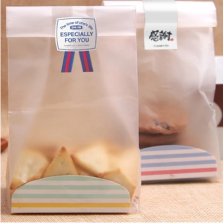 Small Bakery Bread Packaging Bag with Window Moisture Proof Customized and Stand Up Pouch
