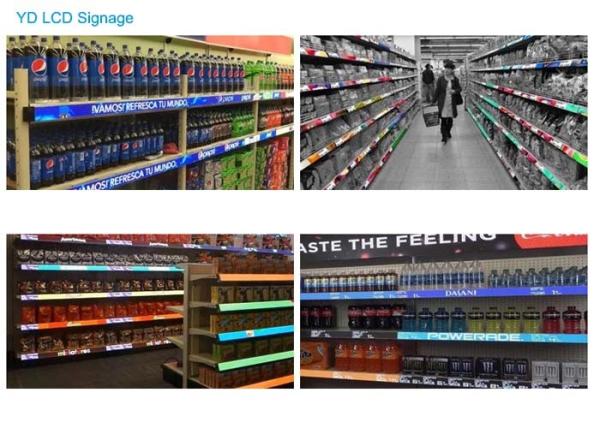 LCD Shelf Edge Digital Signage LG Customized Size With Auto Loop Playing