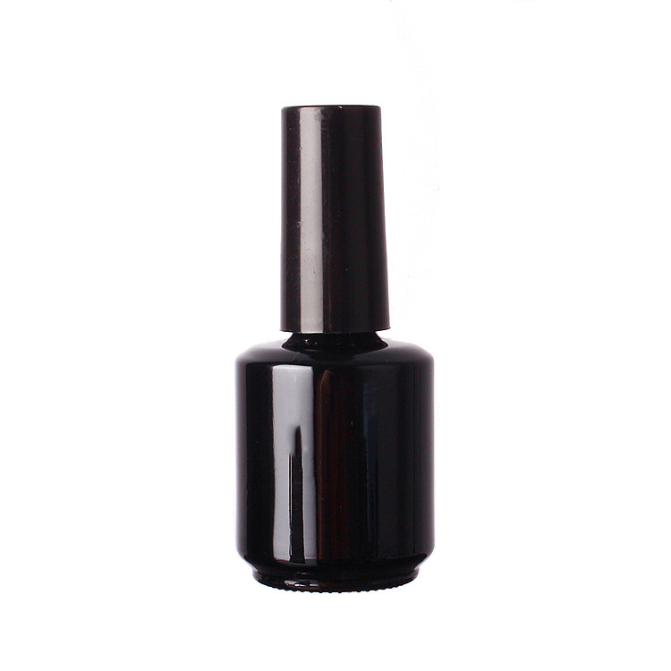 2025 Empty 8ml 15ml Brown Glass Round Nail Polish Bottles With Cap and Fan Brush for Nail Art Hot Stamping Graphic Design