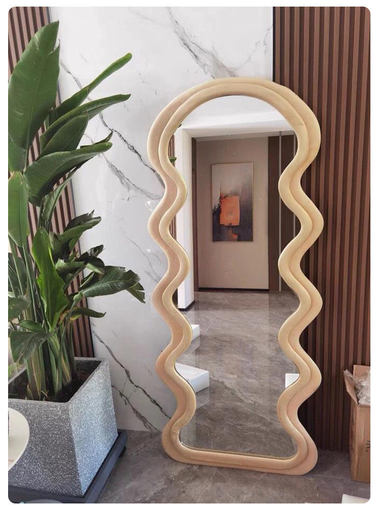Standing Wavy Oversized Arched Floor Mirror 71x32 Dressing Room