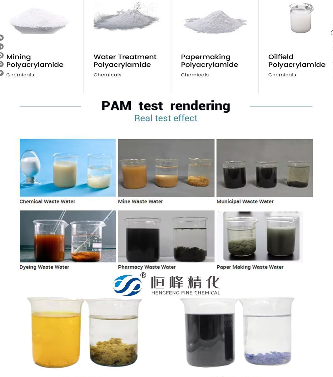 Water Treatment Flocculant Anionic Cationic Polymer PAM Polyacrylamide for Sale