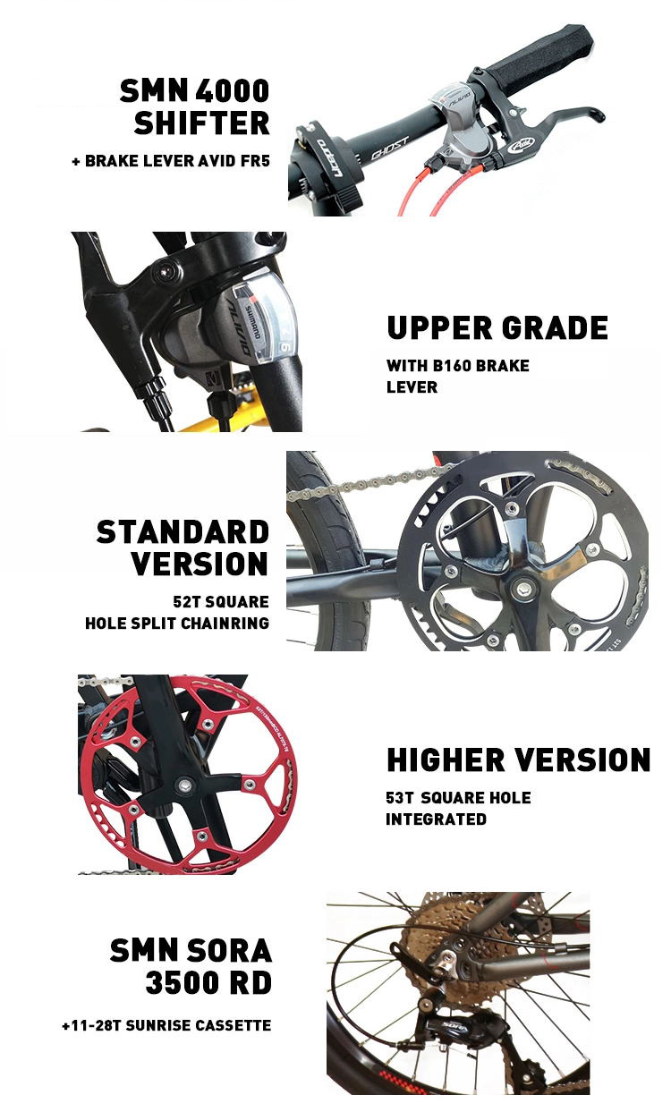 Crius 20" Aluminum Alloy Folding Exercise Bike With 9-Speed FSC Chain And SMN 4000 Shifer