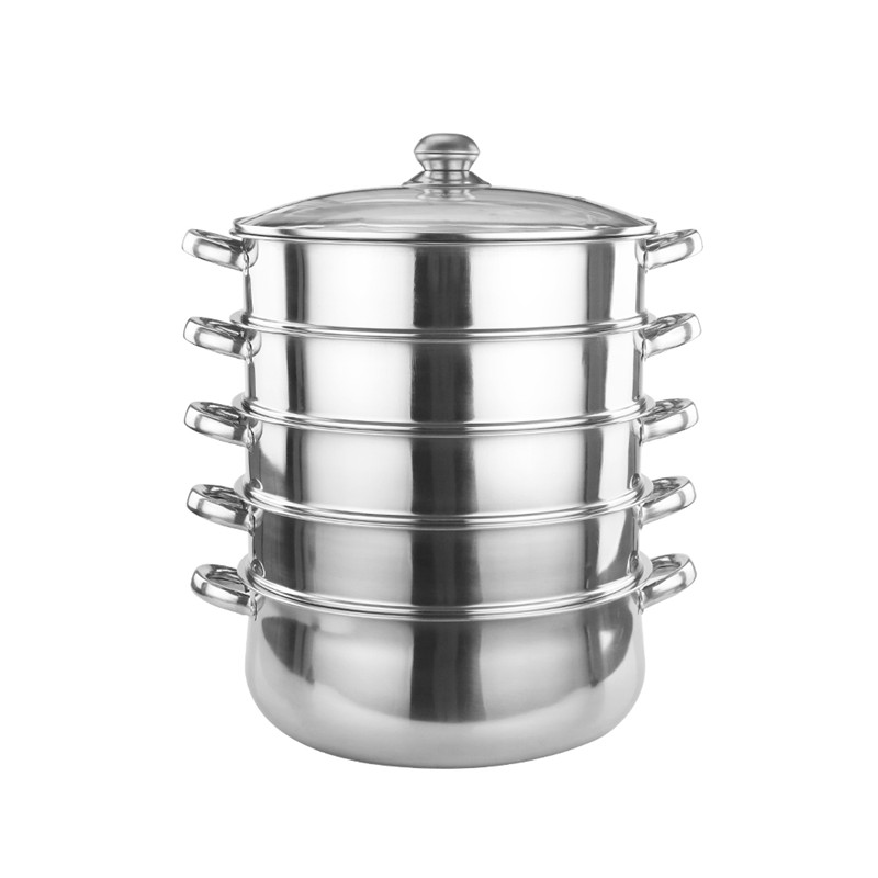 Restaurant Stackable Steamer Pot Five Layers Customized Logo