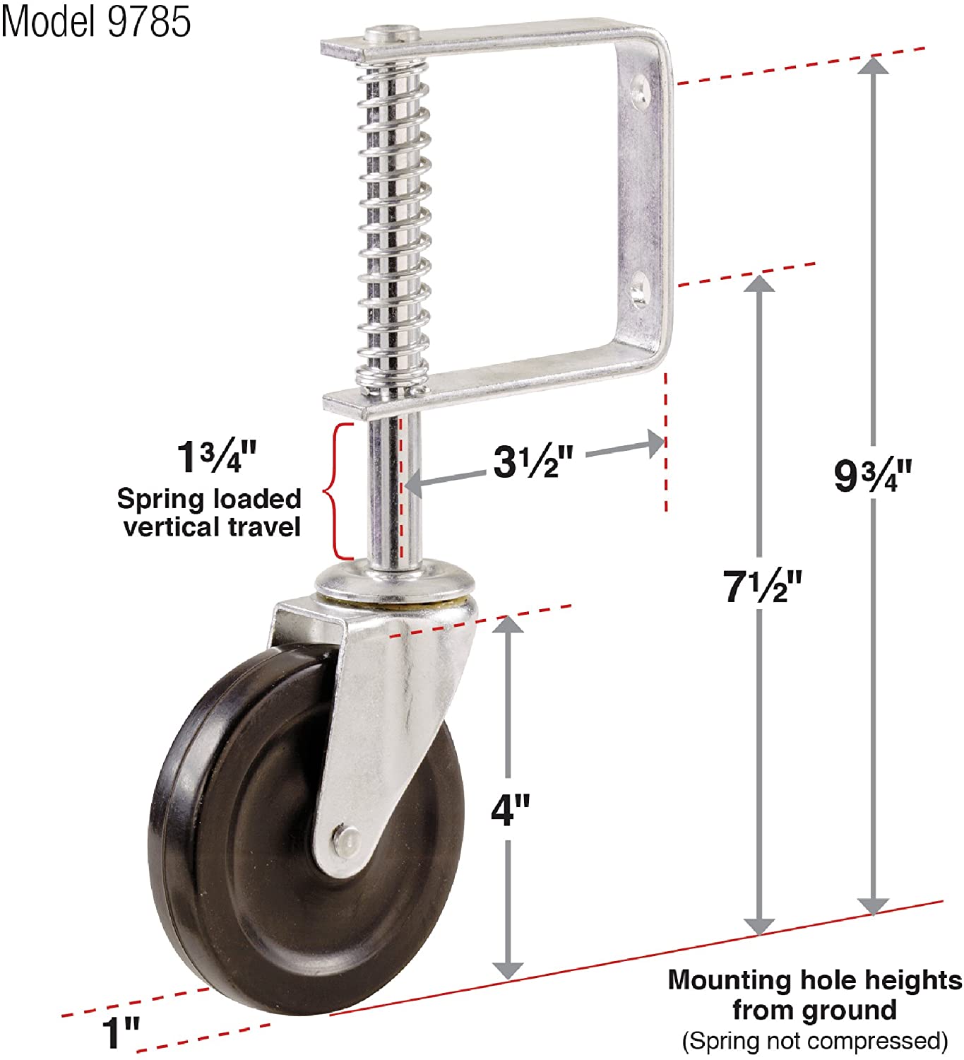 Galvanized Carbon Steel 4 Inch Hard Rubber Swivel Gate Caster for Industrial Needs
