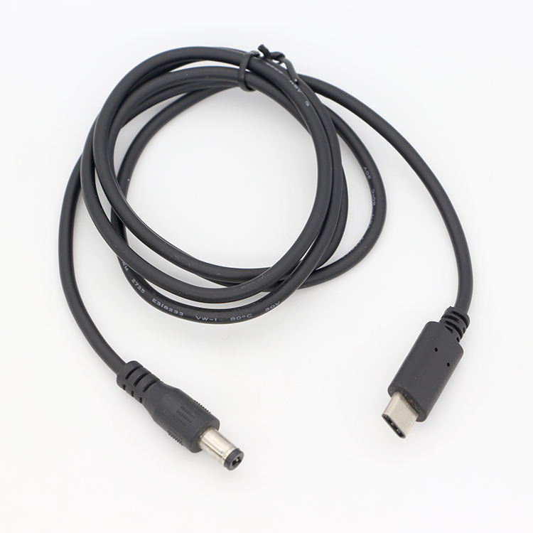Custom USB 3.1 Type C Male to DC 5.5x2.5mm Male Jack Power Charger Power Cable for Laptop