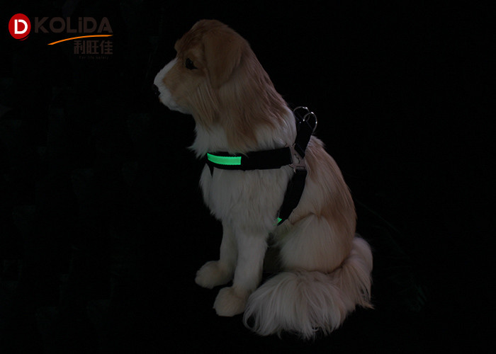 Reflective Waterproof LED Dog Harness , Flashing Light Up LED Pet Harness