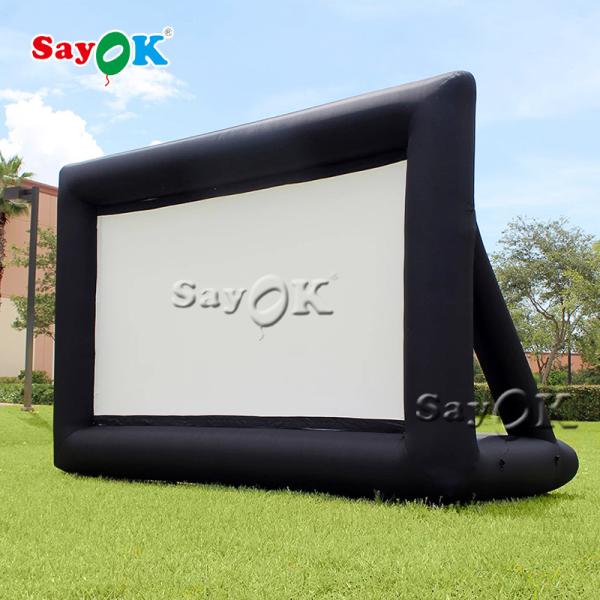 Outdoor Inflatable Projection Screen Customized Tarpaulin 0.4mm Blow Up Movie