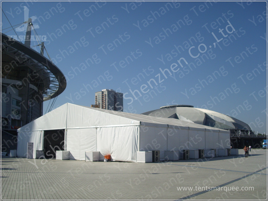 50 Seater Clear Span Fabric Structures Reusable Sunshade Shelter 6X15M