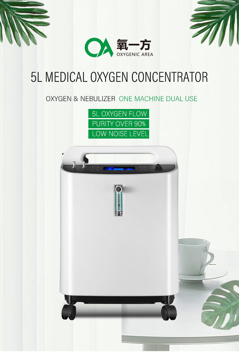 350W 5L Oxygen Concentrator For Home Cooper Compressor 55DB