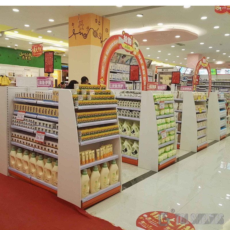 Powder Coating Retail Display Racks , Cosmetic Shelf Display 100kg Capacity OEM