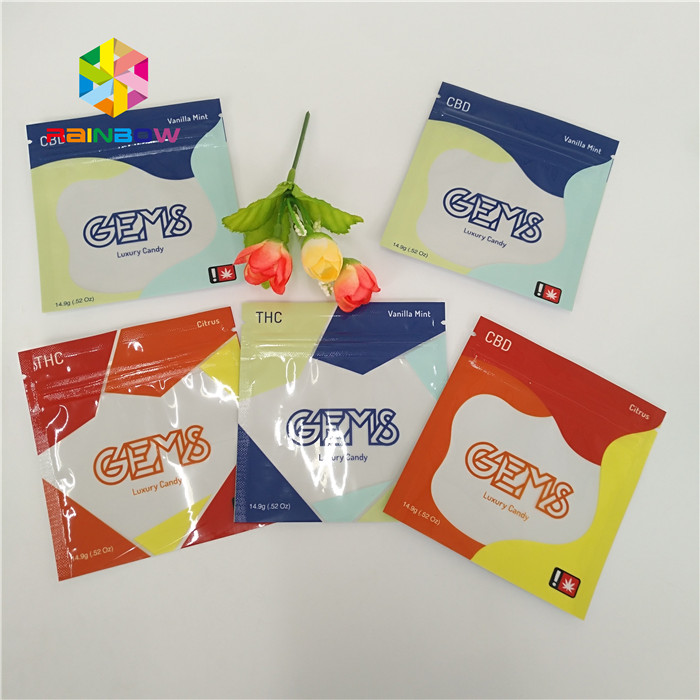 Child Resistant Stand Up Zipper Pouch Herbal CBD Bag Packaging Gravure Printing hemp bags