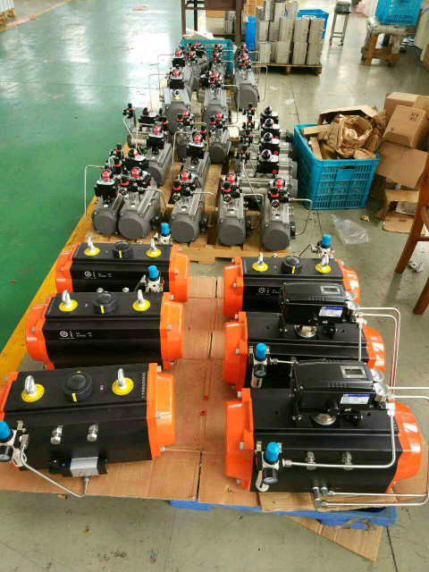 orange caps pneumatic rotary actuator double action and single action