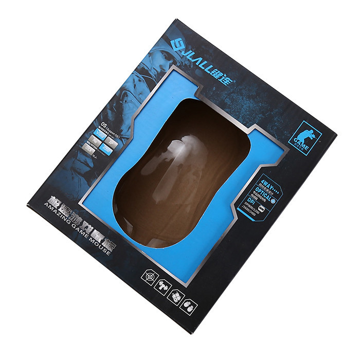 Custom Printed Corrugated Packaging Mouse Window Boxes Supplier With Blister Tray