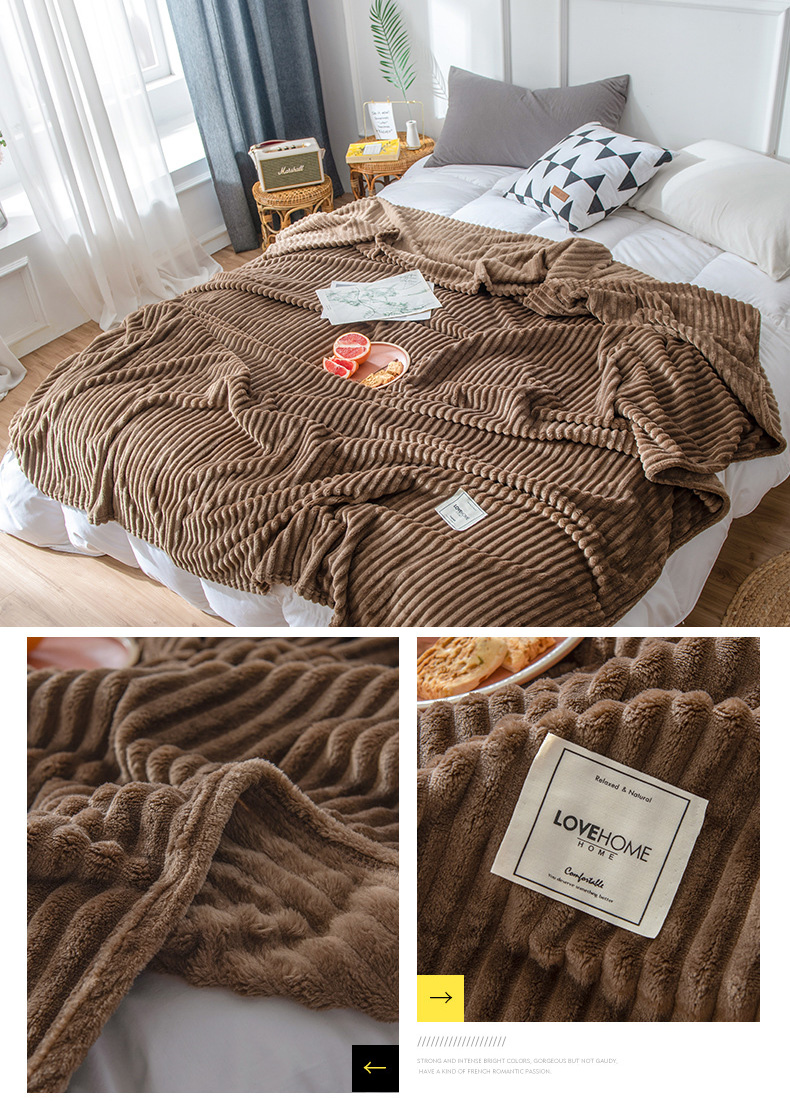 All-Season Green Coral Fleece Throw Blanket for Office Nap Yes Customized Solid Color
