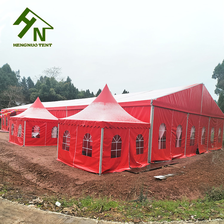 280 People Aluminium Frame Tent 10x30m Red Colorful Large Wedding Marquee