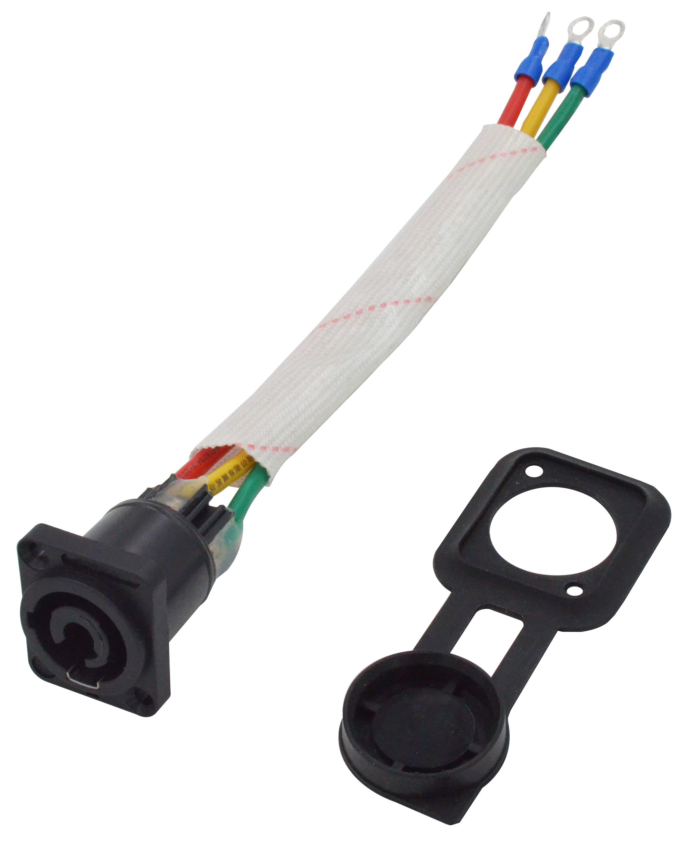 Ip65 3 Pin Female Waterproof Power Connector Black Output Outdoor Powercon