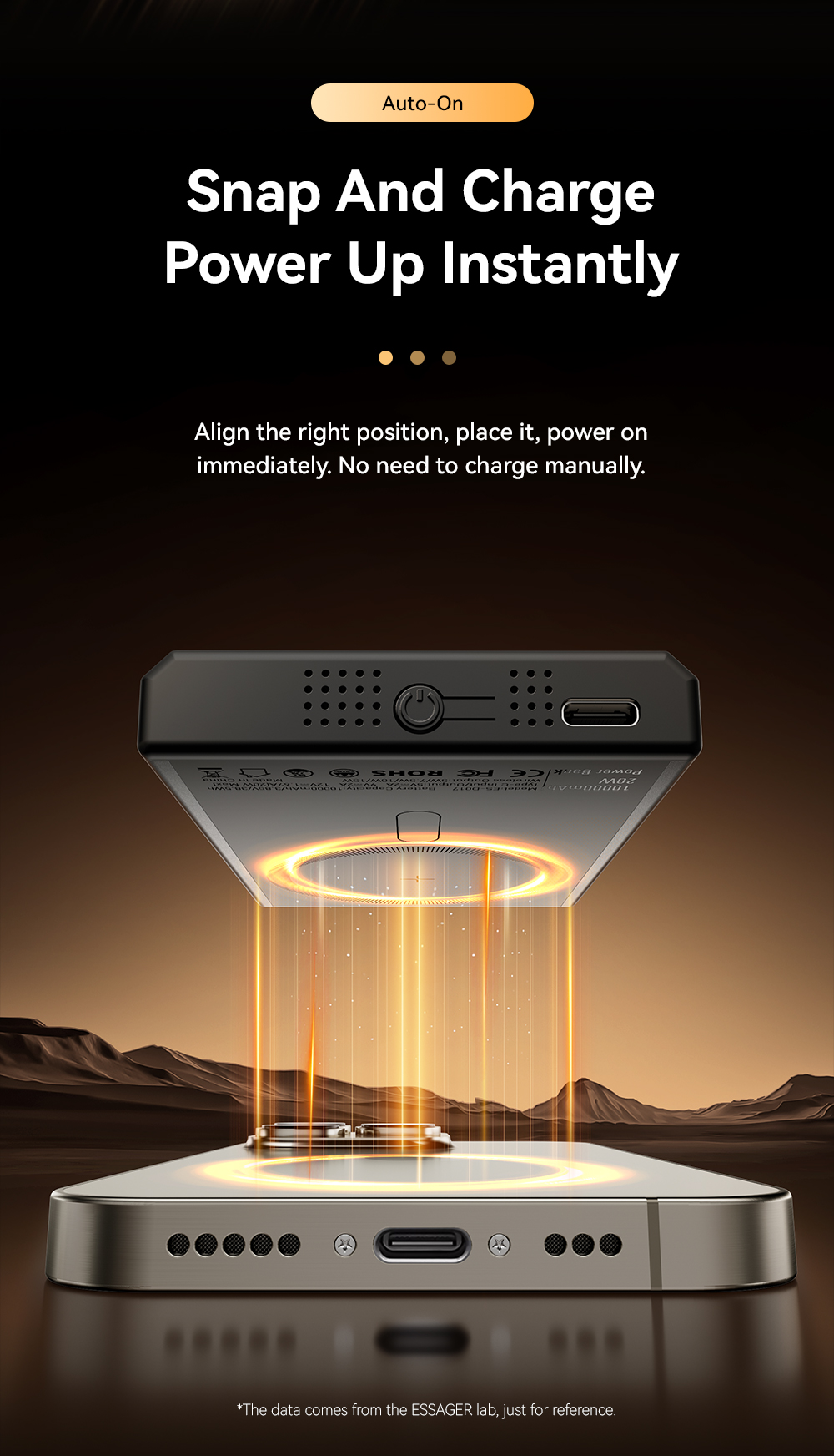 ESSAGER ES-D017 Series Wireless Charging Power Bank 10000mah Ultra Thin Fast Charging