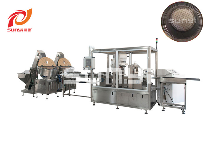 Six Lanes Automatic Lavazza Blue Coffee Capsule Bottom Filter Sealing Machine