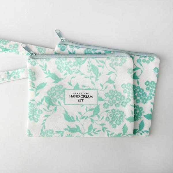 Custom Logo Eco Friendly RPET Makeup Travel Green Zipper Packaging Bag For