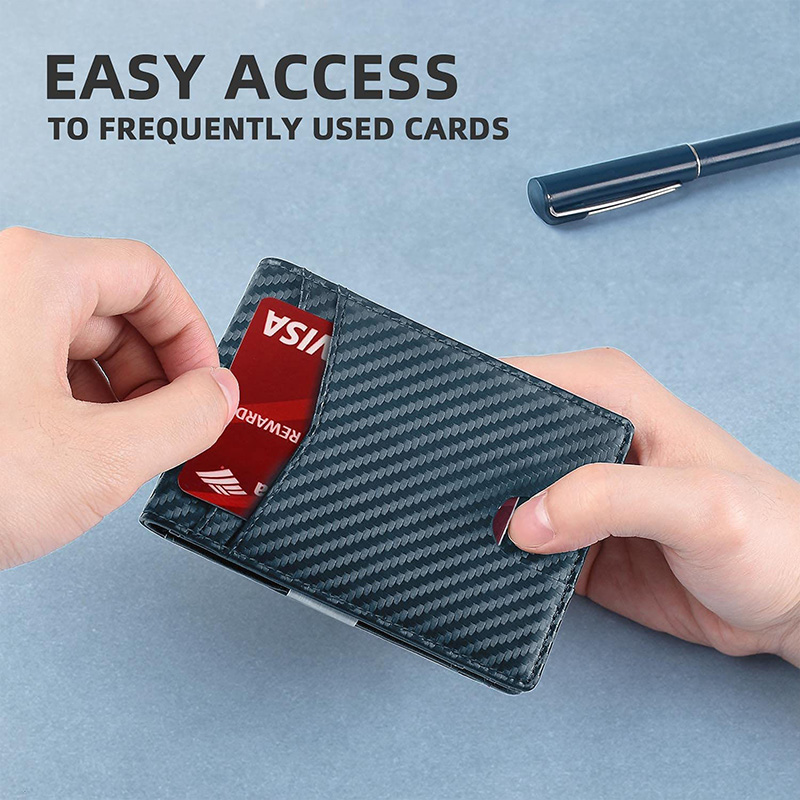 Men's RFID Carbon Fiber Credit Card Holder with Larger Capacity and Multiple Card Slots