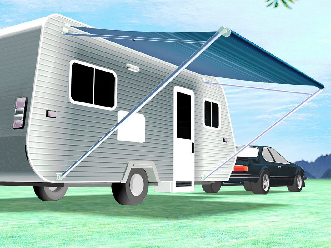 Self-Propelled/Trailer Rvs Fabric Sunburst Awning for RV Truck Camper Motorhomes DIY