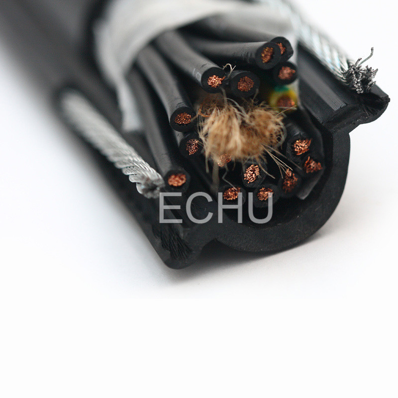 Flexible Round Traveling Control Cable for cranes or other appliances RVV(1G)/RVV(2G) in black color