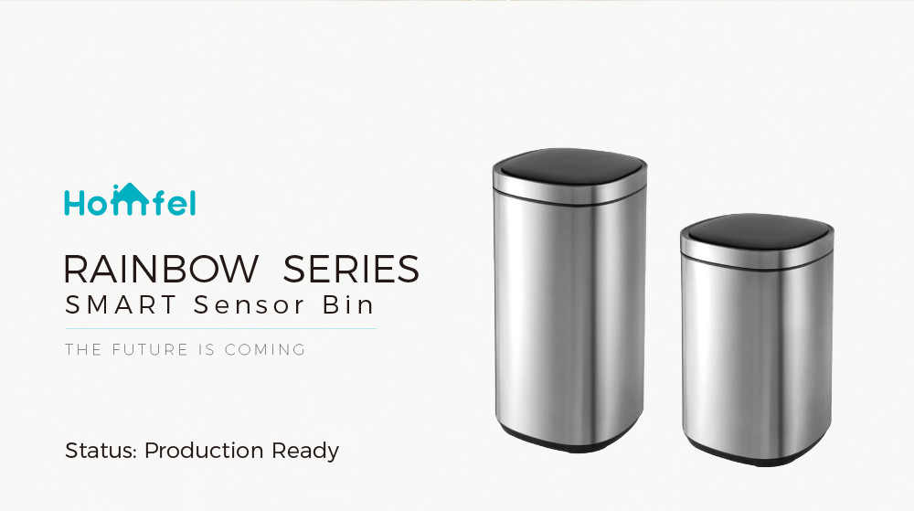 Touchless Intelligent Smart Sensor Bin Trash Can Stainless Steel Sustainable Household