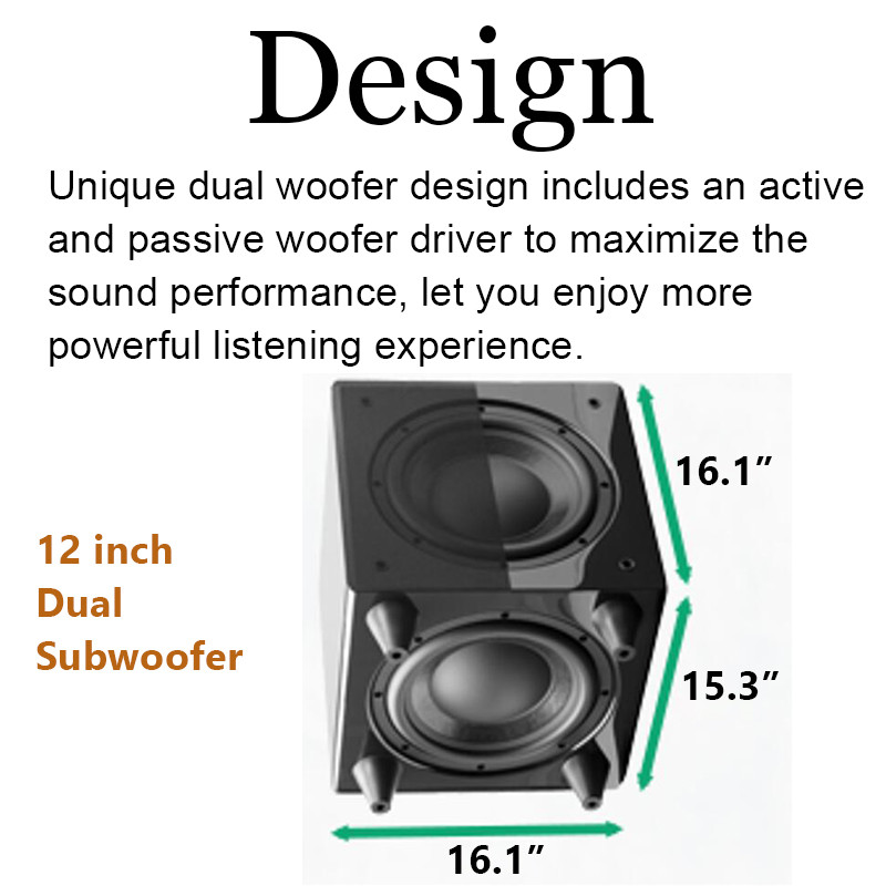 12 Inch Dual Drivers Subwoofer Speaker 500 Watts Wooden Active Speakers OEM