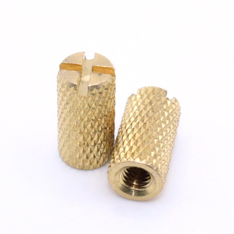 Passivated Brass Knurled Nut M3 M4 M5 M6 M8 M10 OEM Copper Knurled Inserts Nut