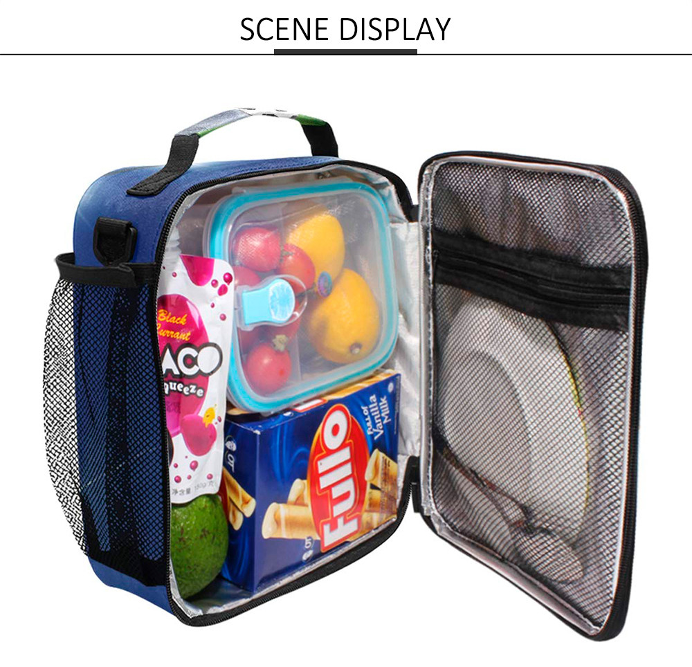 3D Football Kids Insulated Lunch Bag With Shoulder Strap
