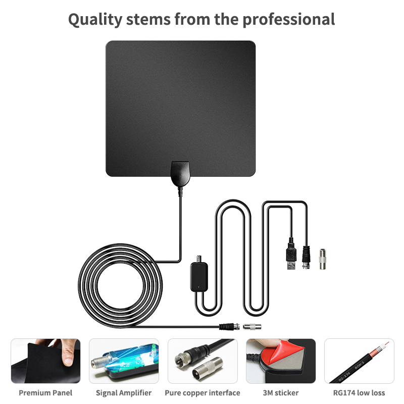 Free Channels Paste Mounting Portable Satellite Amplifier for rv Range Indoor TV Antenna